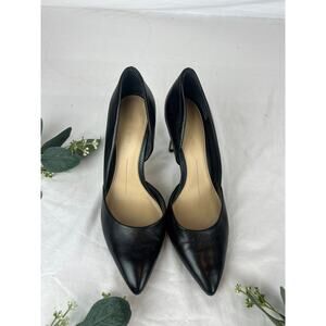 Gianni Bini Black Leather Pointed-Toe Pumps – Size 7.5